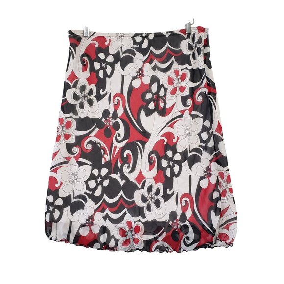 I.N. Studio Petite Floral Midi Skirt PXL Pull On Y2K Fairy Grunge Boho Retro - Picture 1 of 5